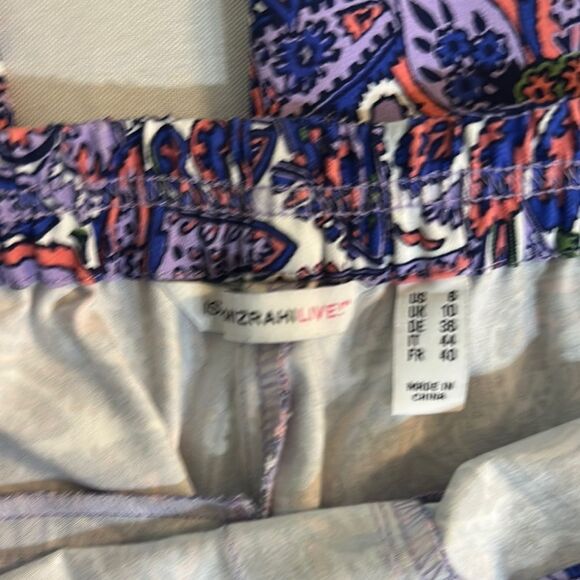 Isaac Mizrahi Vibrant Paisley Pants Size 6 - Picture 8 of 11